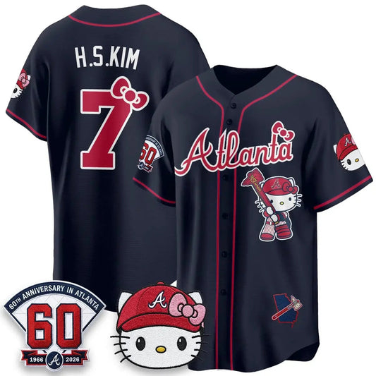 Atlanta Braves #7 Ha-Seong Kim Navy Puhics Meow KT 2026 Vapor Limited All Stitched Jersey