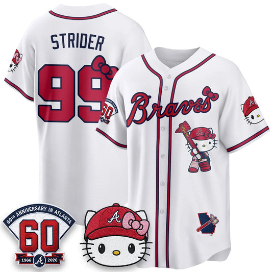 Atlanta Braves #99 Spencer Strider White Puhics Meow KT 2026 Vapor Limited All Stitched Jersey