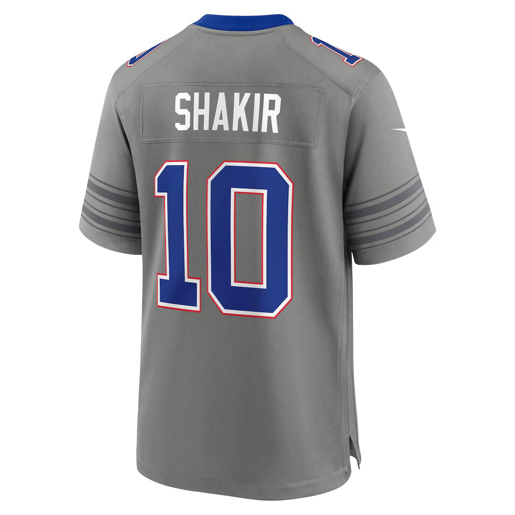 B.Bills #10 Khalil Shakir Gray Nickel City Game Football Jersey