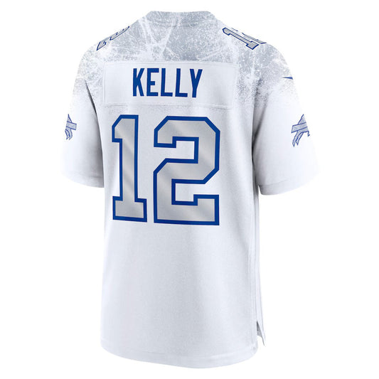 B.Bills #12 Jim Kelly 2025 Rivalries Collection Retired Player Game Jersey - White Football Stitched American Jerseys