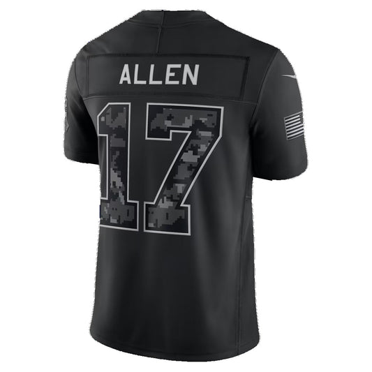 B.Bills #17 Josh Allen Black 2026 Salute to Service Stitched Limited Football Jersey