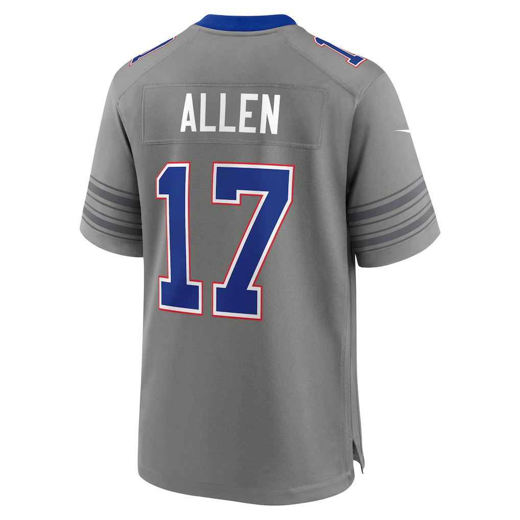 B.Bills #17 Josh Allen Gray Nickel City Game Football Jersey