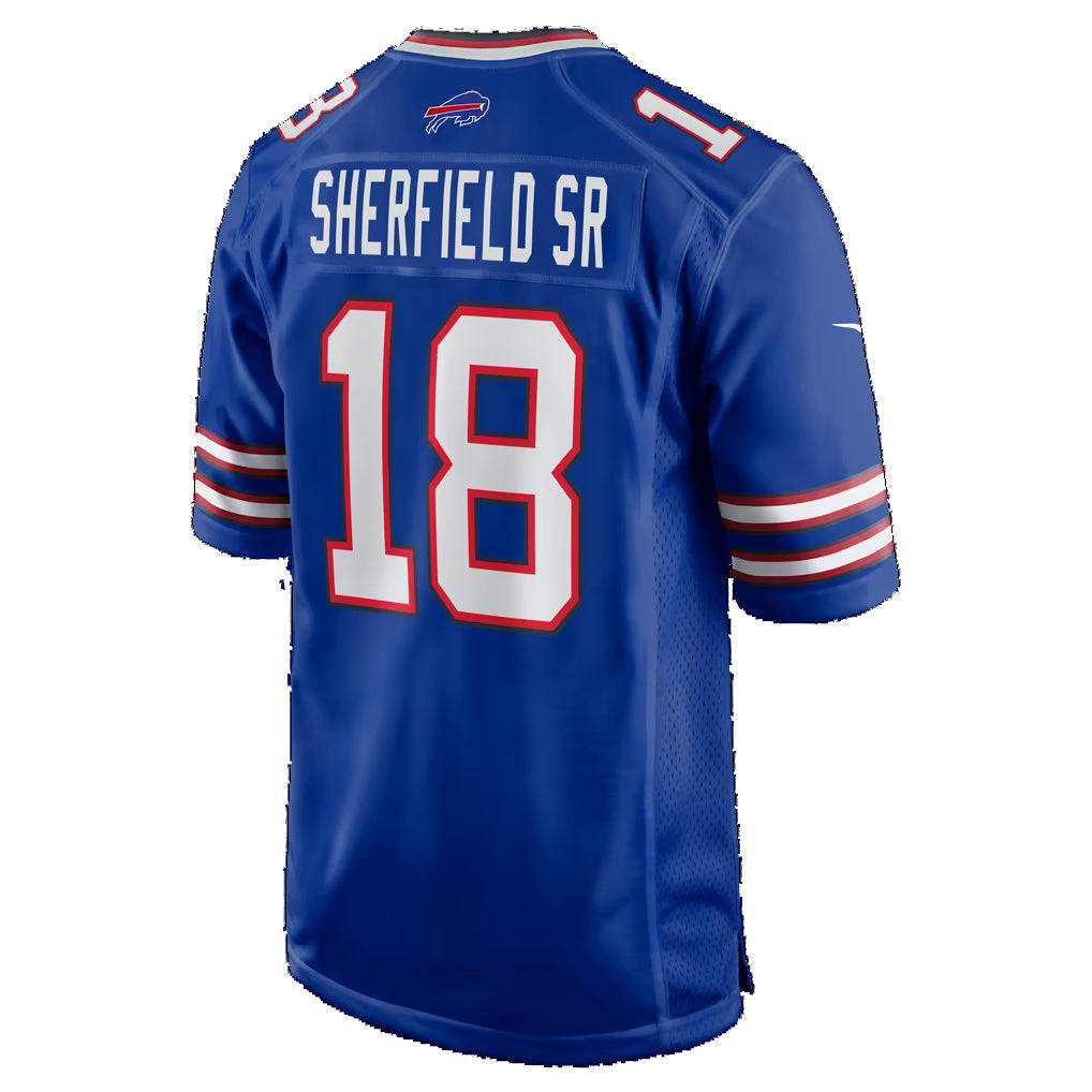 B.Bills #18 Trent Sherfield Sr. Royal Team Game Football Jersey