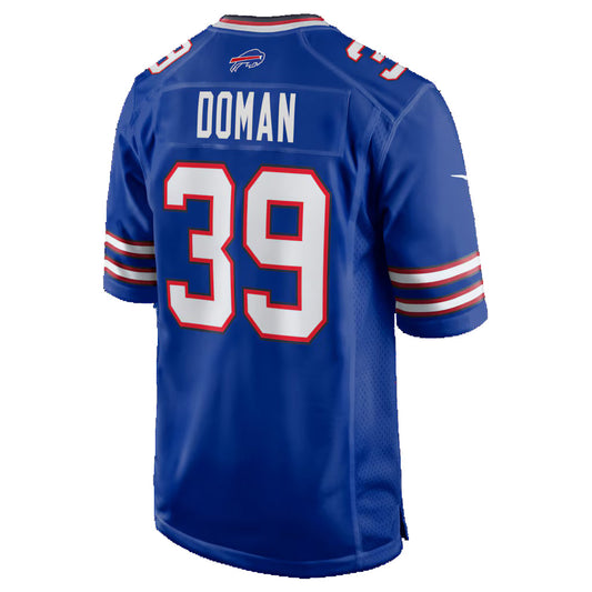 B.Bills #39 Tommy Doman Royal Team Game Stitched Football American Jersey