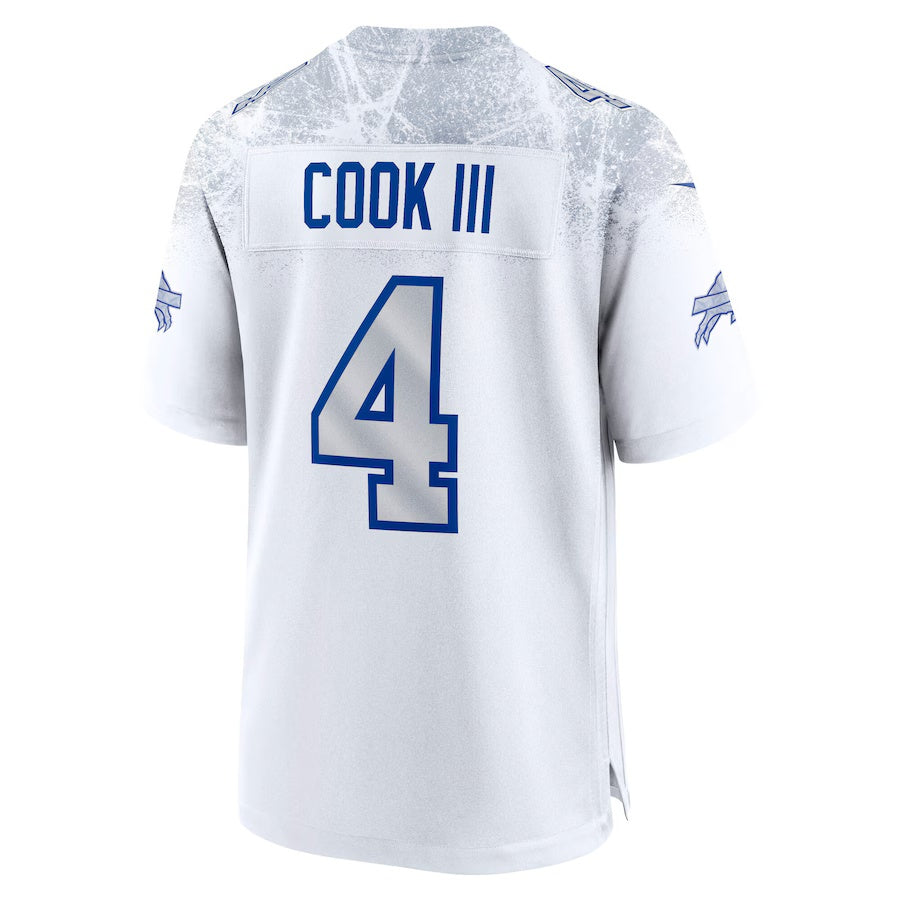 B.Bills #4 James Cook III 2025 Rivalries Collection Game Jersey - White Football Stitched American Jerseys