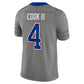 B.Bills #4 James Cook III Gray Nickel City Vapor F.U.S.E. Stitched Limited Football Jersey