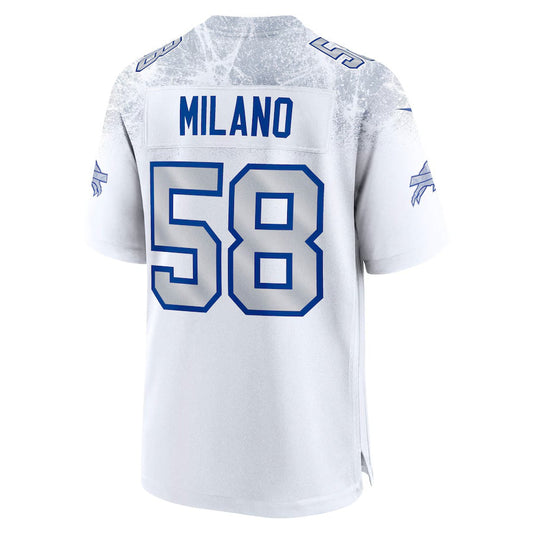 B.Bills #58 Matt Milano 2025 Rivalries Collection Game Jersey - White Football Stitched American Jerseys