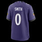 B.Ravens #0 Roquan Smith Purple Team Game Stitched Football American Jersey