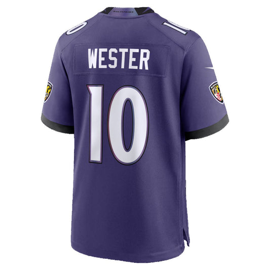 B.Ravens #10 LaJohntay Wester Purple Team Game Football Jersey
