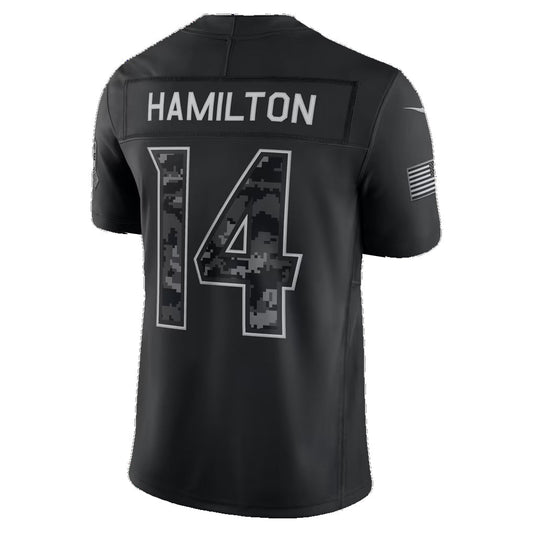 B.Ravens #14 Kyle Hamilton Black 2026 Salute to Service Stitched Limited Football Jersey