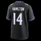 B.Ravens #14 Kyle Hamilton Black Alternate Game Stitched Football American Jersey