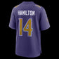 B.Ravens #14 Kyle Hamilton Purple Alternate Game Stitched Football American Jersey