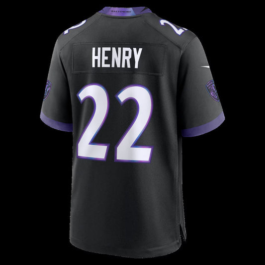B.Ravens #22 Derrick Henry Black Alternate Game Stitched Football American Jersey