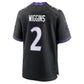 B.Ravens #2 Nate Wiggins Black Puhics Alternate Game Jersey