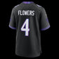 B.Ravens #4 Zay Flowers Black Alternate Game Stitched Football American Jersey