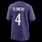 B.Ravens #4 Zay Flowers Purple Team Game Stitched Football American Jersey