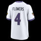 B.Ravens #4 Zay Flowers White Game Stitched Football American Jersey