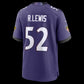 B.Ravens #52 Ray Lewis Purple Team Retired Player Game Stitched Football American Jersey