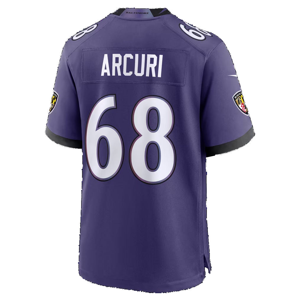 B.Ravens #68 AJ Arcuri Purple Puhics Team Game Jersey