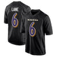 B.Ravens ＃6 Ja'Kobi Lane Black Game Carbon Stitched American Football Jerseys