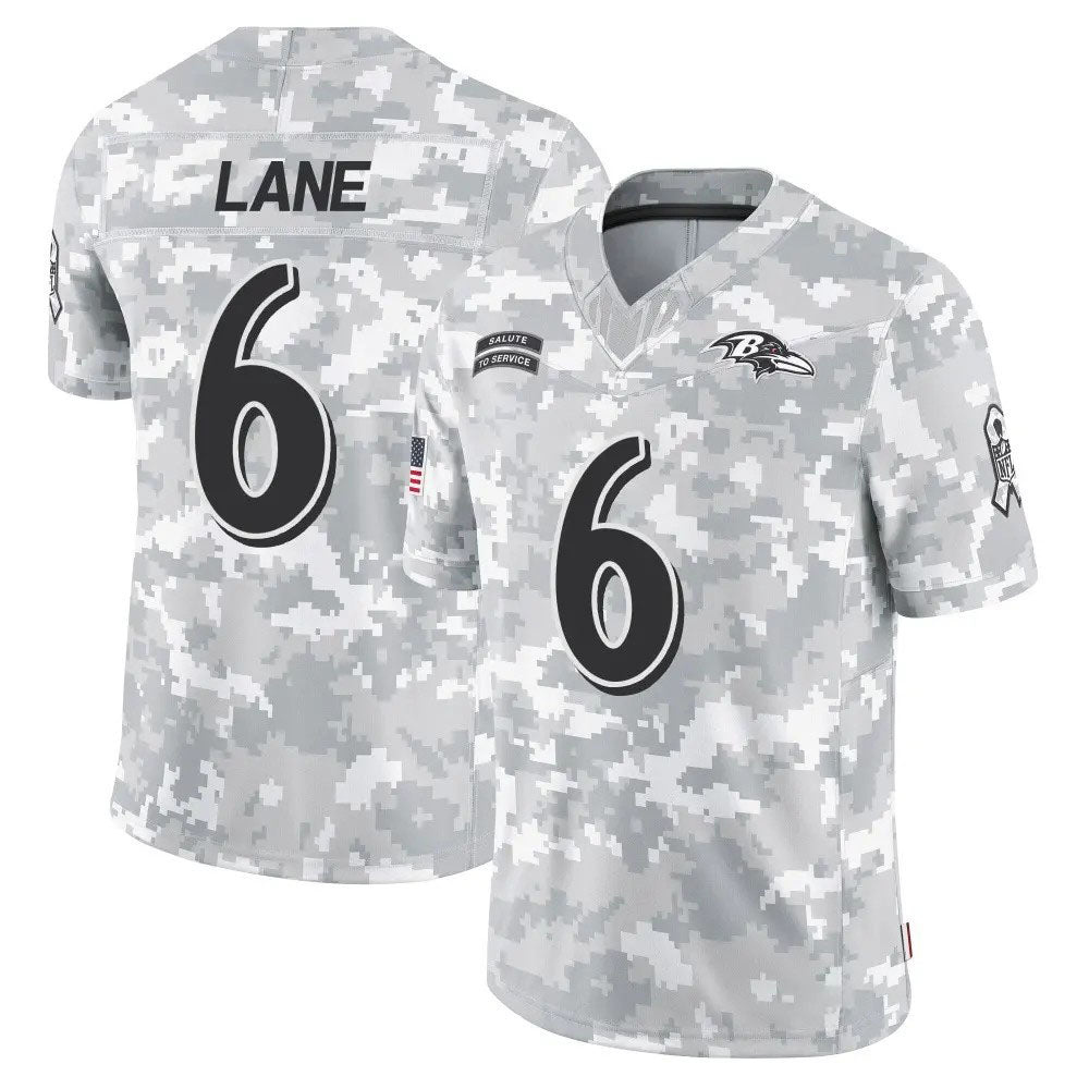 B.Ravens ＃6 Ja'Kobi Lane Camo 2024 Salute to Service Limited Stitched American Football Jerseys