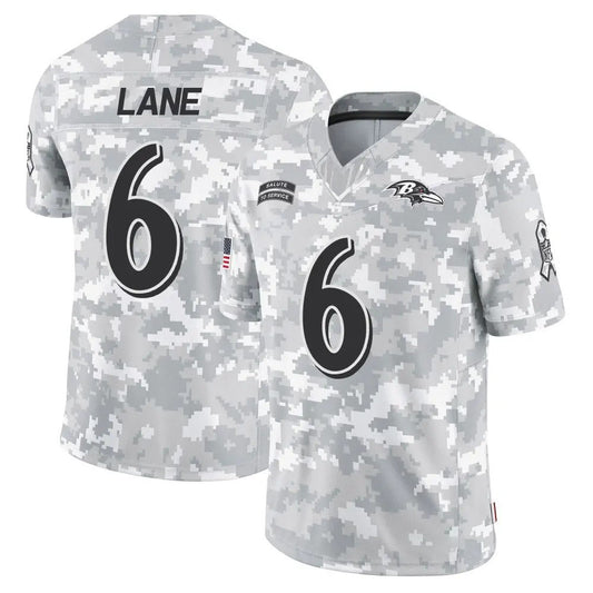 B.Ravens ＃6 Ja'Kobi Lane Camo 2024 Salute to Service Limited Stitched American Football Jerseys