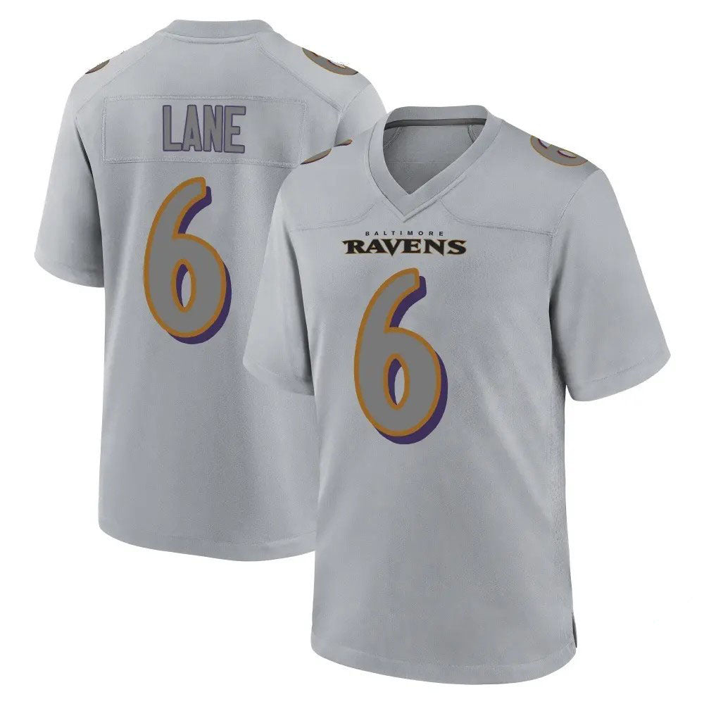 B.Ravens ＃6 Ja'Kobi Lane Gray Game Atmosphere Fashion Stitched American Football Jerseys