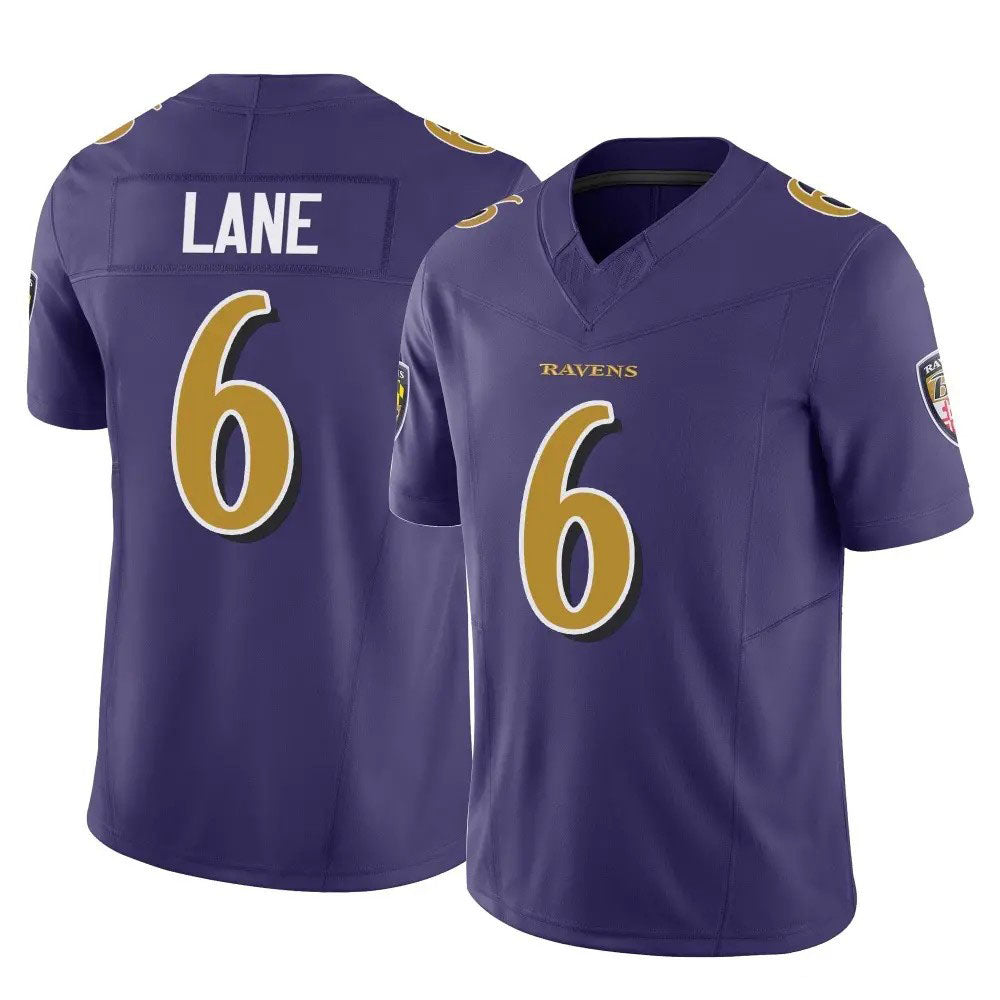 B.Ravens #6 Ja'Kobi Lane Purple Vapor F.U.S.E. Limited Stitched American Football Jerseys