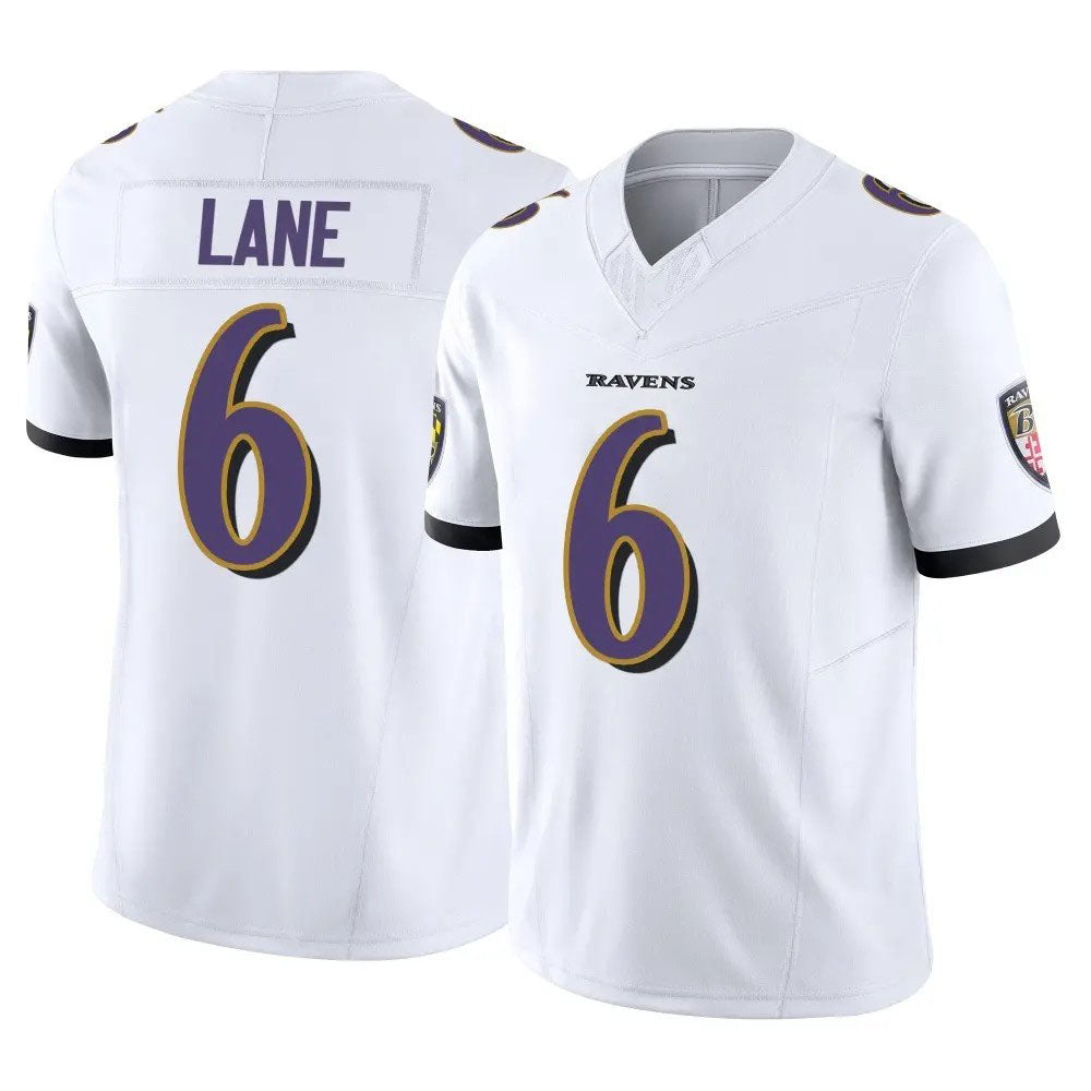B.Ravens #6 Ja'Kobi Lane White Vapor Limited F.U.S.E. Stitched American Football Jerseys