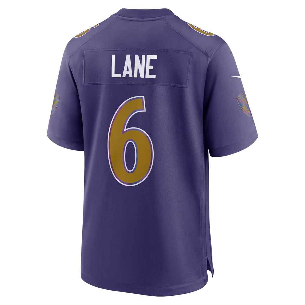 B.Ravens #6 Ja'Kobi Lane Purple Puhics Alternate Game Jersey