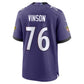 B.Ravens #76 Carson Vinson Purple Team Game Football Jersey