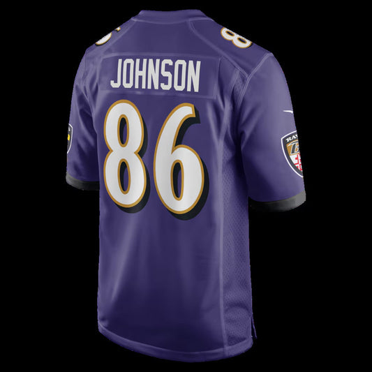 B.Ravens #86 Cornelius Johnson Purple Team Game Stitched American Football Jerseys