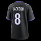 B.Ravens #8 Lamar Jackson Black Alternate Game Stitched Football American Jersey