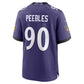 B.Ravens #90 Aeneas Peebles Purple Team Game Football Jersey