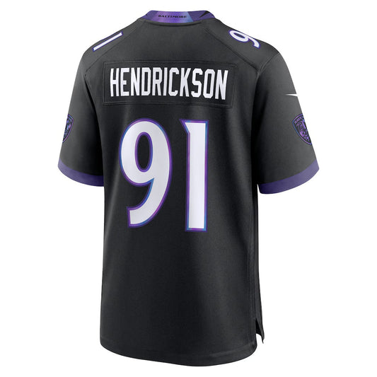 B.Ravens #91 Trey Hendrickson Black Alternate Game Stitched Football American Jersey