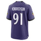 B.Ravens #91 Trey Hendrickson Purple Team Game Stitched Football American Jersey