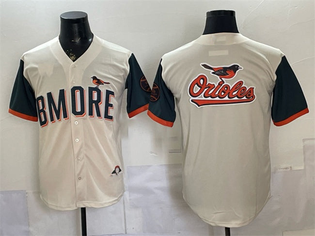 Baltimore Orioles Team Big Logo Natural 2026 City Connect Stadium Stitched Jersey