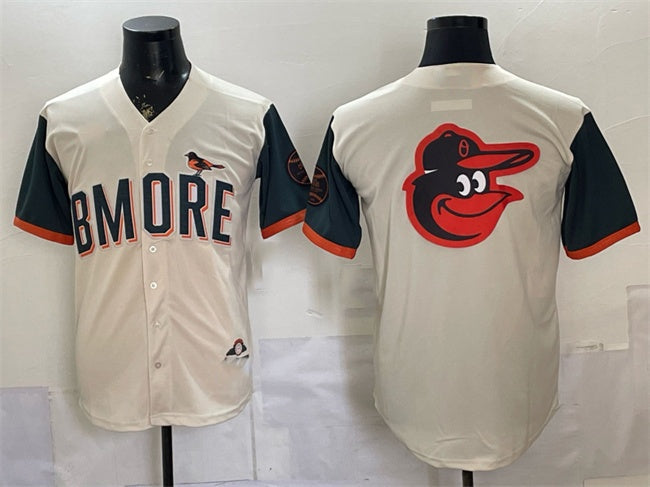 Baltimore Orioles Team Big Logo Natural 2026 City Connect Stadium Stitched Jersey 2