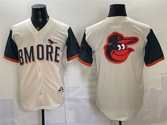 Baltimore Orioles Team Big Logo Natural 2026 City Connect Stadium Stitched Jersey 2