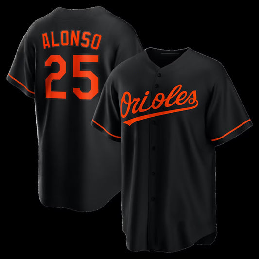 Baltimore Orioles #25 Pete Alonso Black Alternate Replica Stitched Baseball Jersey