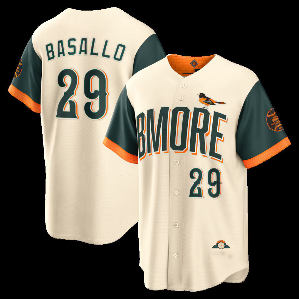 Baltimore Orioles #29 Samuel Basallo Natural 2026 City Connect Stadium Stitched Baseball Jersey