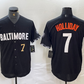 Baltimore Orioles #7 Jackson Holliday Number Black 2023 City Connect Cool Base Stitched Baseball Jersey