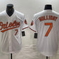 Baltimore Orioles #7 Jackson Holliday Number White Limited Cool Base Stitched Baseball Jerseys