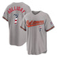 Baltimore Orioles #7 Jackson Holliday Player Gray USA 250 Fourth of July Home Game Stitched Baseball Jersey