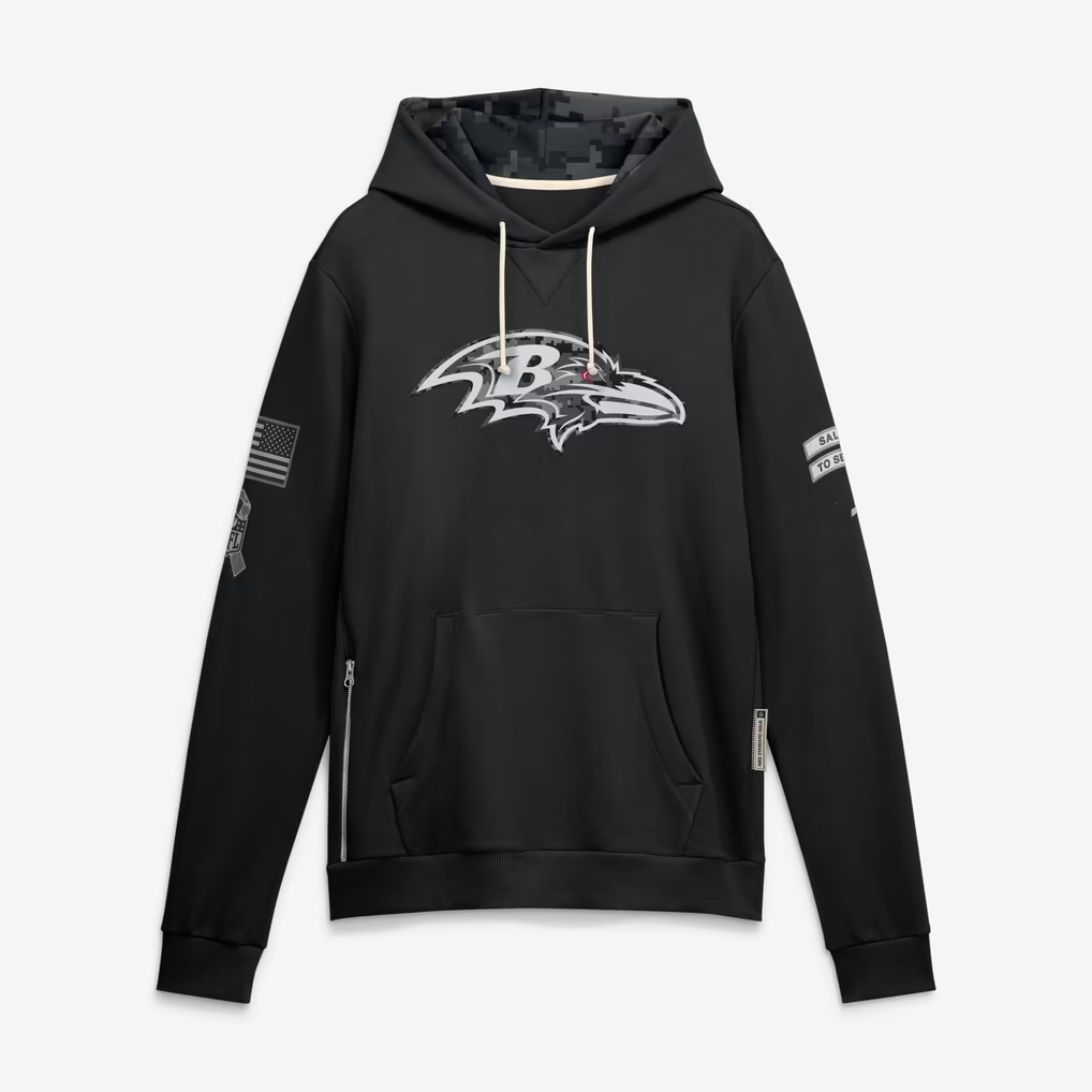 B.Ravens 2026 Salute To Service Club Pullover Hoodie Cheap sale Birthday and Christmas gifts Stitched American Football Jersey