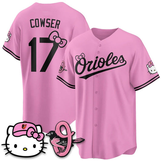 Baltimore Orioles #17 Colton Cowser Pink Puhics Meow KT Vapor Premier Limited Stitched Jersey