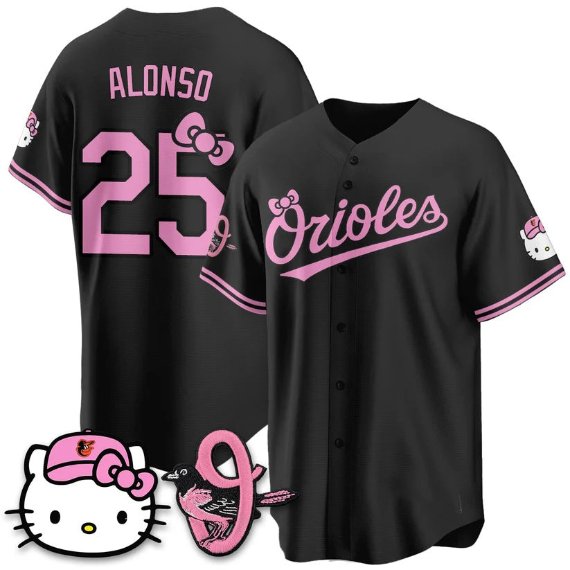 Baltimore Orioles #25 Pete Alonso Black Puhics Meow KT Vapor Premier Limited Stitched Jersey
