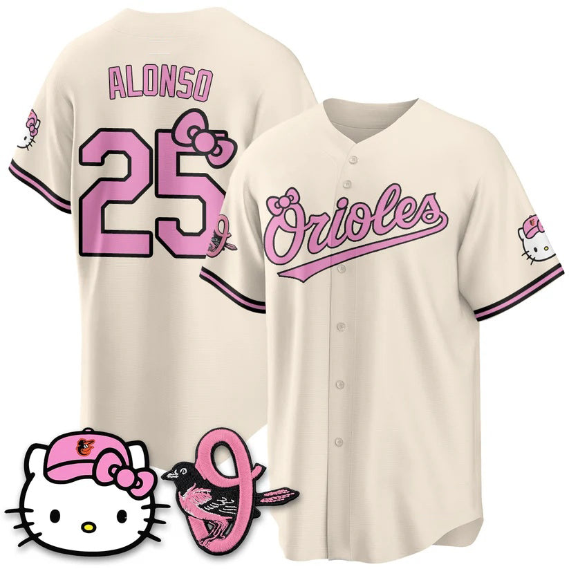 Baltimore Orioles #25 Pete Alonso Cream Puhics Meow KT Vapor Premier Limited Stitched Jersey