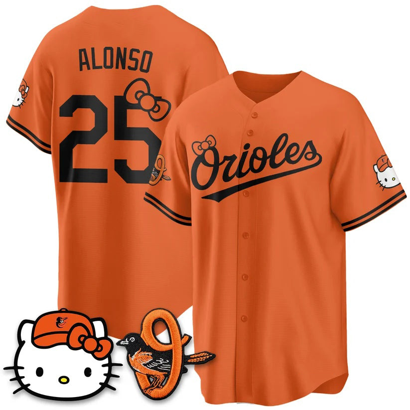 Baltimore Orioles #25 Pete Alonso Orange Puhics Meow KT Vapor Premier Limited Stitched Jersey