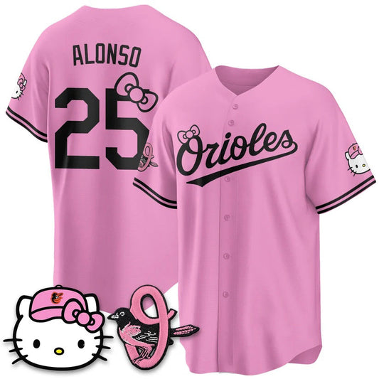 Baltimore Orioles #25 Pete Alonso Pink Puhics Meow KT Vapor Premier Limited Stitched Jersey